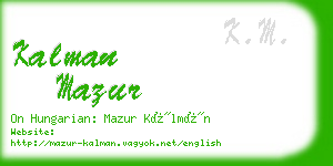 kalman mazur business card